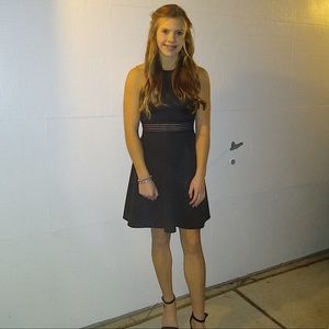 Black Homecoming High-necked Skater Dress